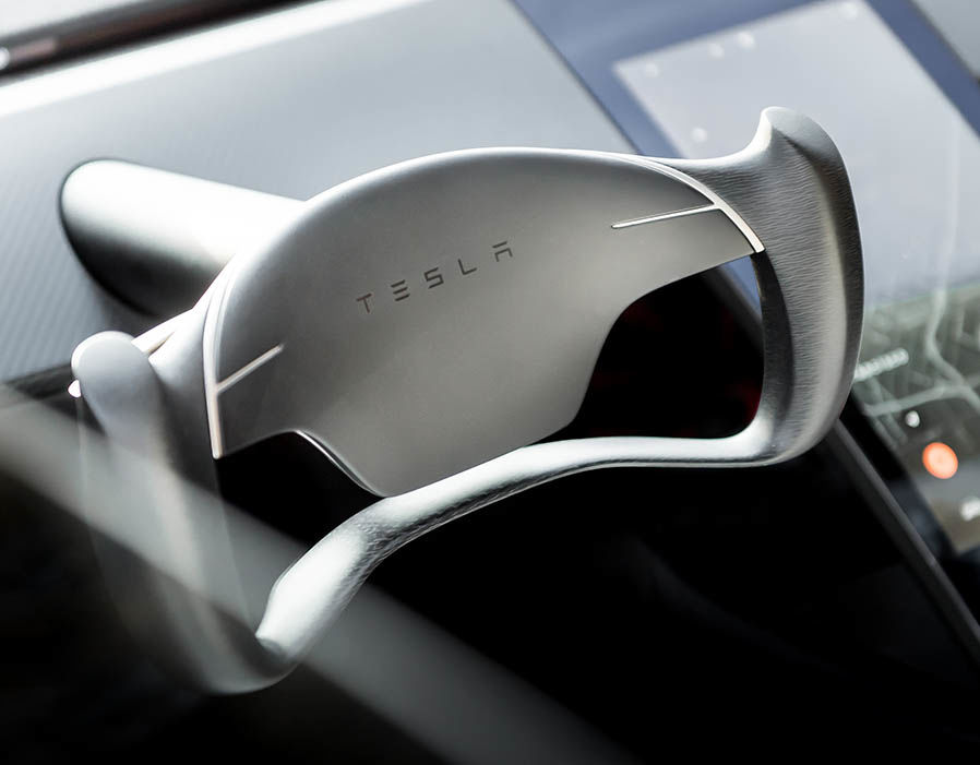 the Wheel of the Tesla Roadster