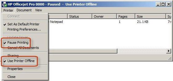 how to change the status of the printer is disabled how to enable