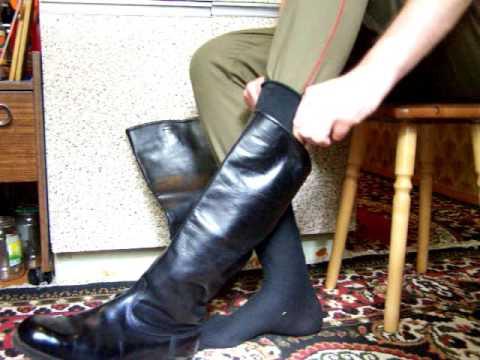 Offiziers-Stiefel aus chromleder