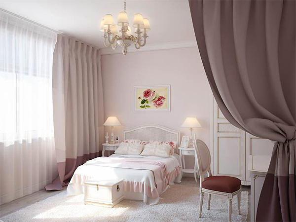 diseño de un pequeño dormitorio en el estilo de la provenza