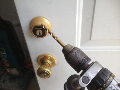 how to drill out lock cylinder front door with a screwdriver