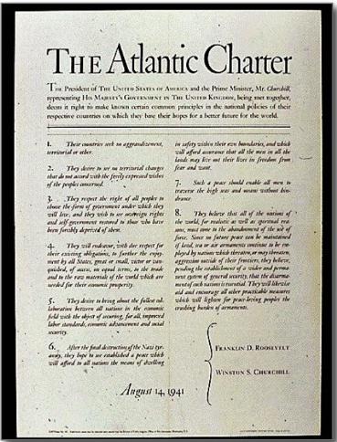 a assinatura da carta do atlântico