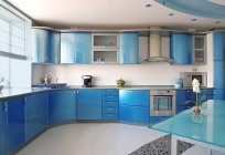 The color scheme of the kitchen in the interior