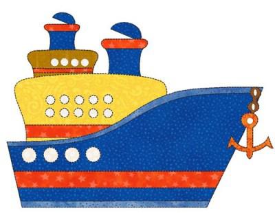 applique boat out of colored paper