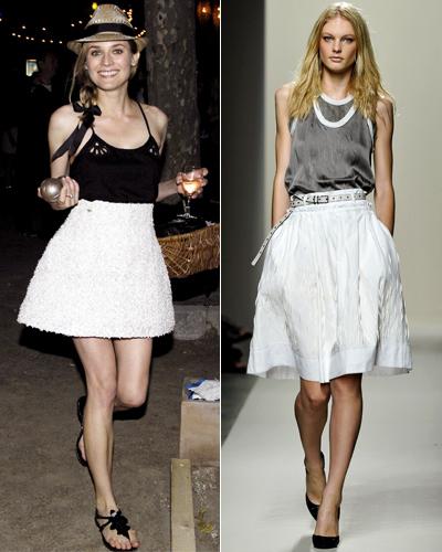 what to wear with a white skirt