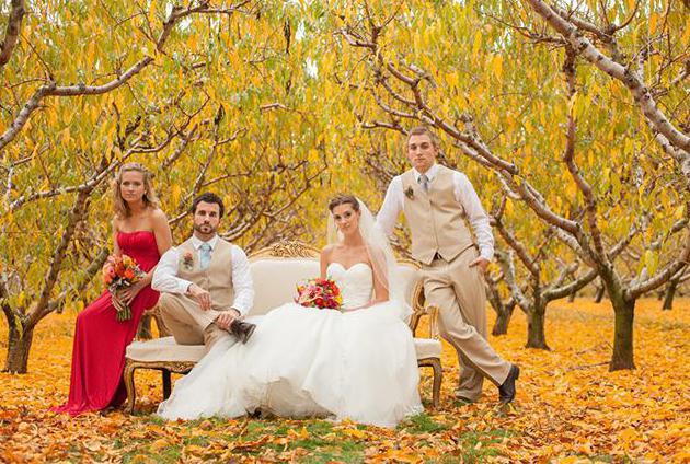 शादी के फोटो शूट में देर से शरद ऋतु