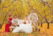 美結婚式フォトセッションの秋:アイデアやポージング