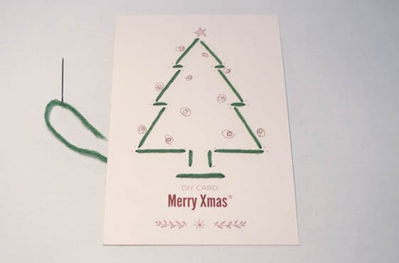 tarjeta de la feliz navidad con sus propias manos
