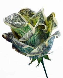 flor de notas de dólar