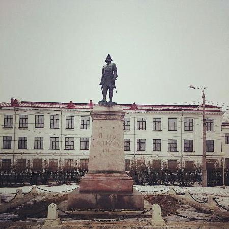 Monument to Peter 1 in Arkhangelsk