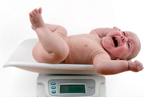 Weight gain of a newborn. Table