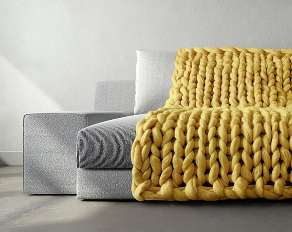 plaid Merino wool knit