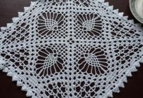 Photos, description and diagram square napkins crochet