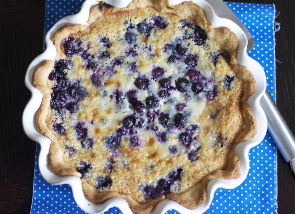 pie with berries in the oven
