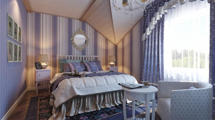 Provence Stil in der Innenansicht des Schlafzimmers