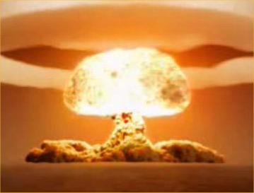 die Explosion der Atombombe