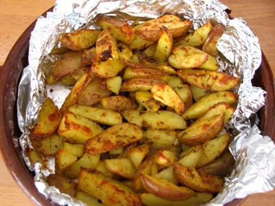 Cooking potatoes in the oven