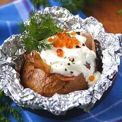 Baked potato in the oven