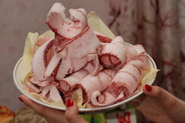 строганина з м'яса свинини