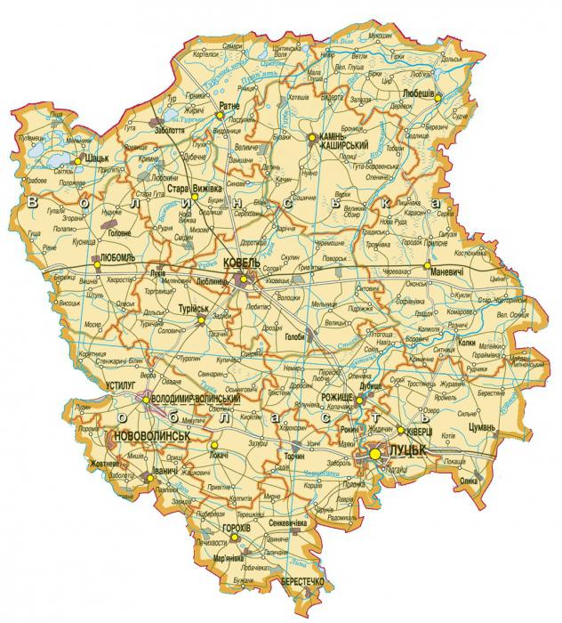 валынская вобласць карта
