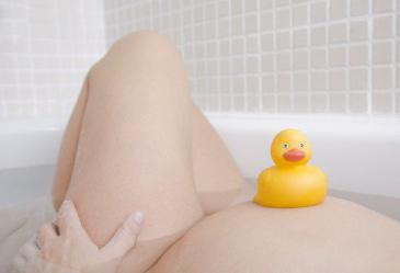 banheira durante a gravidez