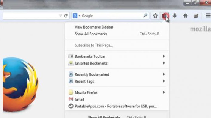how to save bookmarks in Mozilla