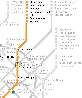 مترو Alekseevskaya خريطة مترو الانفاق