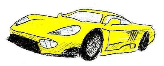 narysować samochód ołówkiem