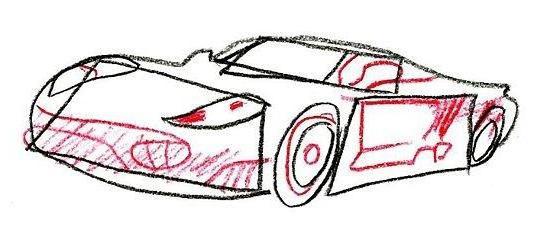 narysować samochód ołówkiem