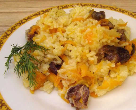 risotto of chicken hearts