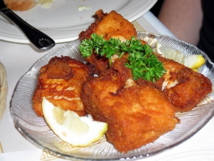 bacalao en tempura en la sartén