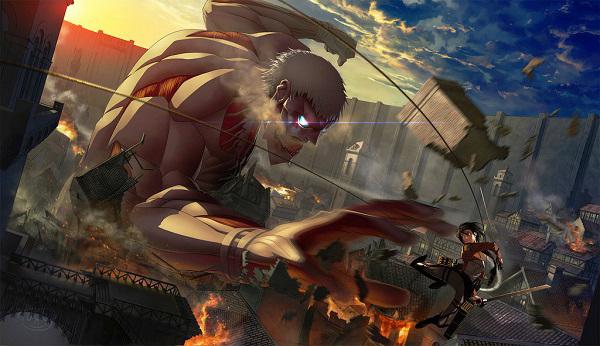Anime-Figuren-Angriff der Titanen