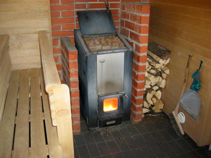 how to install a metal stove with a brick in a bath
