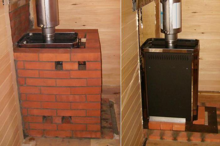how brick-impose a metal stove in the bath