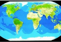 Característica y los nombres de los océanos. Mapa de los océanos