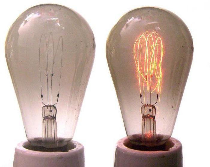Edison light bulb in the interior