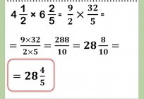 La fracción. Multiplicación de fracciones ordinarias, decimales, mixtos