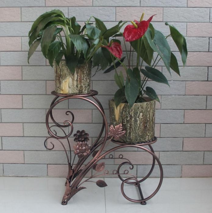 Wrought iron stand flowers