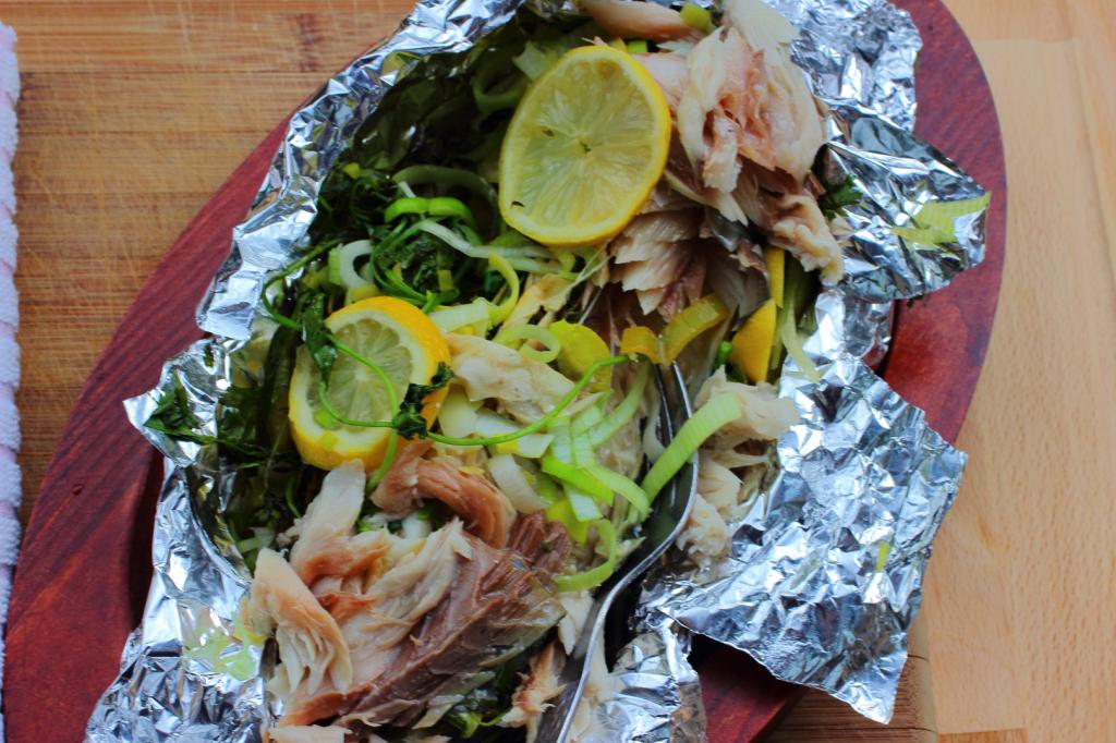 in foil with vegetables