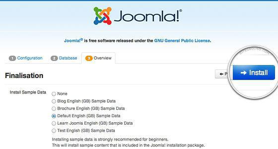 die Installation von joomla 3 auf dem lokalen Server denwer