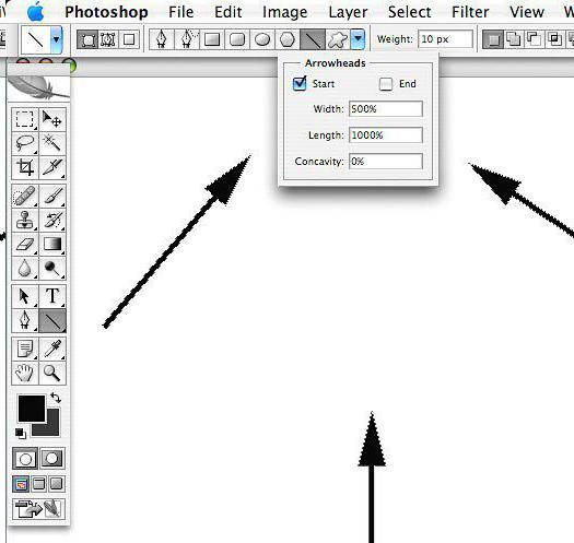 how to draw in photoshop arrow