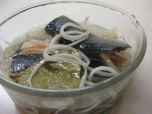 marinated herring with onions and vinegar