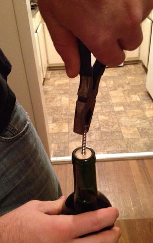 how to open a bottle without a corkscrew