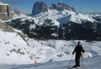 The Italian ski resort of Canazei in the Dolomites