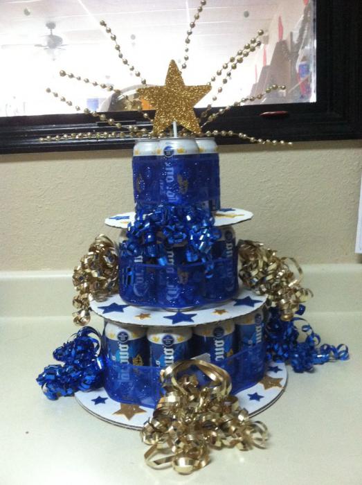 a Cake made out of beer cans photo