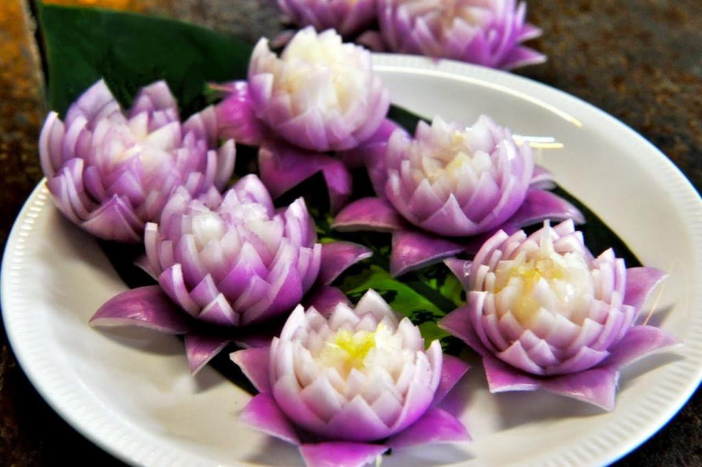 Lotus flowers from onions