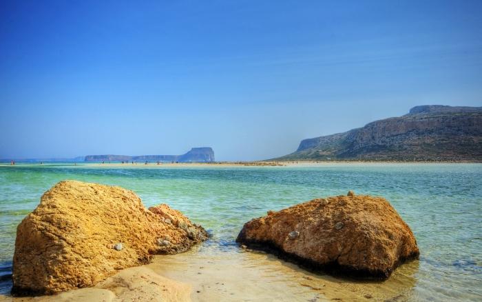 島のクレタ島の湾のBalos