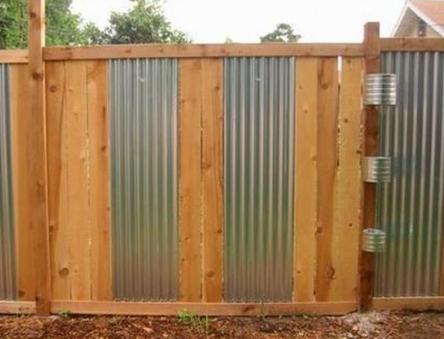 the pillars of the fence of corrugated Board