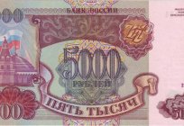Russian money: paper bills and coins