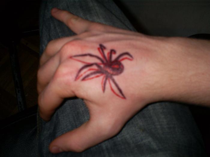 colored spider tattoo